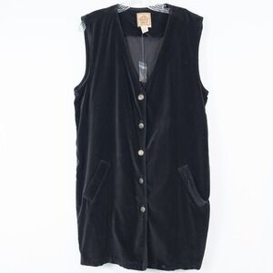 Vintage AMI Velvet Button Up Vest Dress Large Dark Academia Phoebe Buffay Y2K